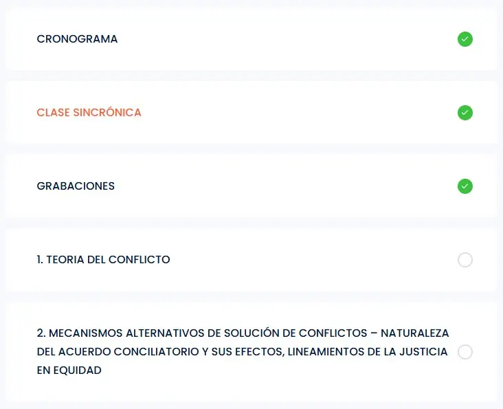 Lecciones del Diplomado de Conciliadores en Derecho